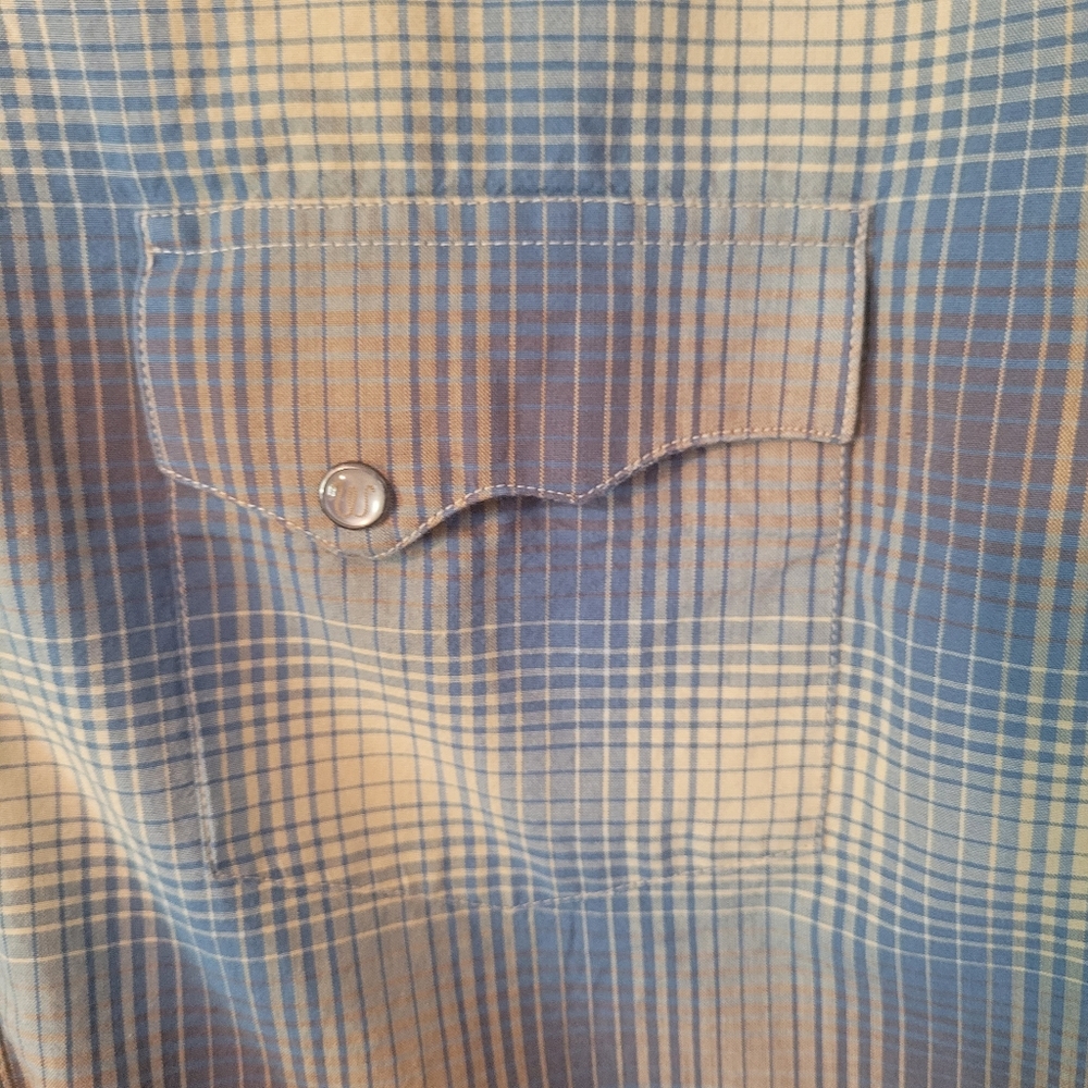 Wrangler vintage mens plaid western cowboy snap down shirt - XL.         L50 - Picture 3 of 9